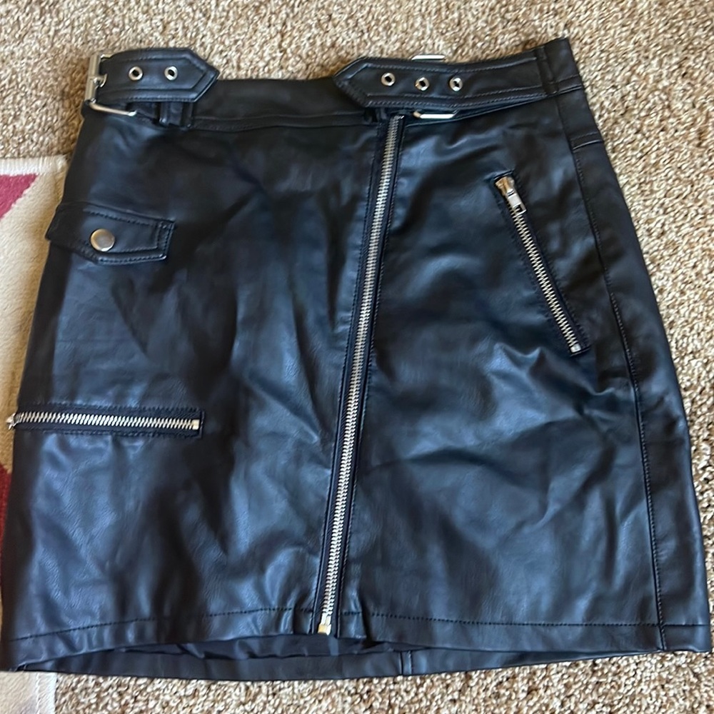 fake leather skirt